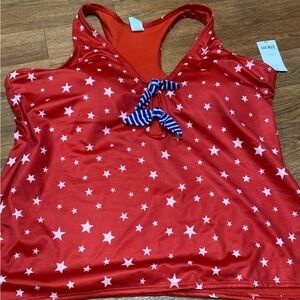 Women’s Oasis Red, white and blue swimsuit top size 1X NWT